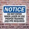 Signmission Do Not Enter When Laser In Use Proper Training OSHA Notice Sign, Plastic, 10in W x 7in L, 2PK OS-2PACK-NS-P-710-L-11244 - alternate 4